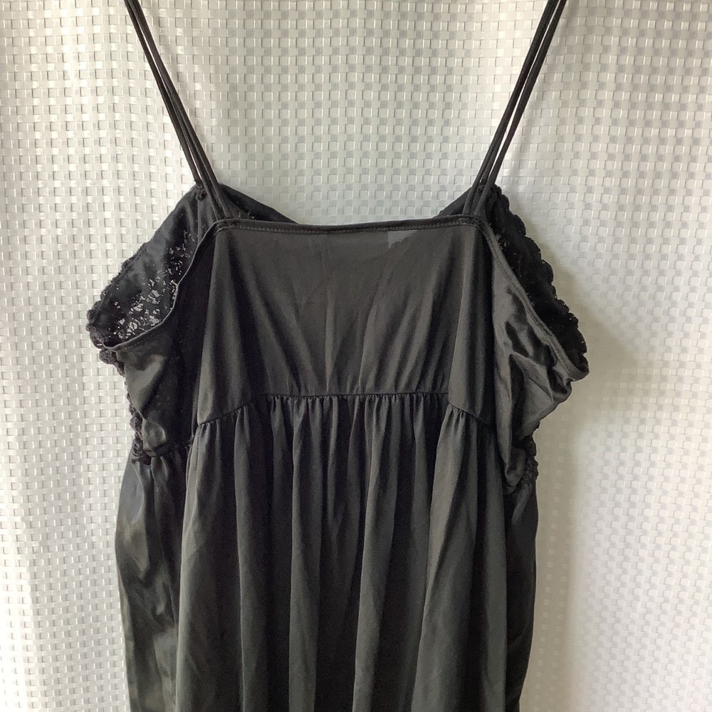 Romantic Moods Long Black Lace Babydoll Nightgown Black Sheer Large - Picture 5 of 10